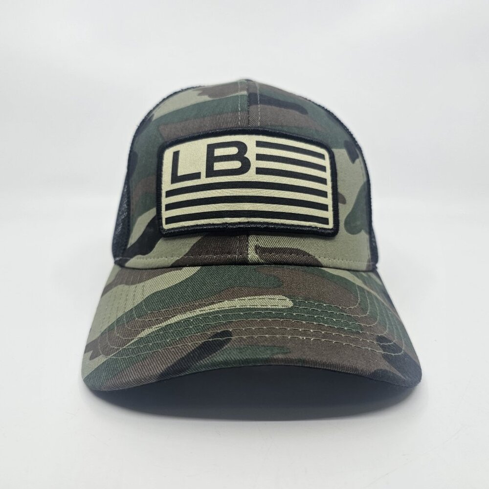 LB Camo Camouflage Snapback Mesh Trucker Hat Cap Adjustable Green One Size